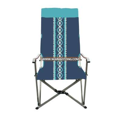 Tianye OEM FABRIC chair metal camping chair aluminium alloy high back long folding fishing chair with cup holder